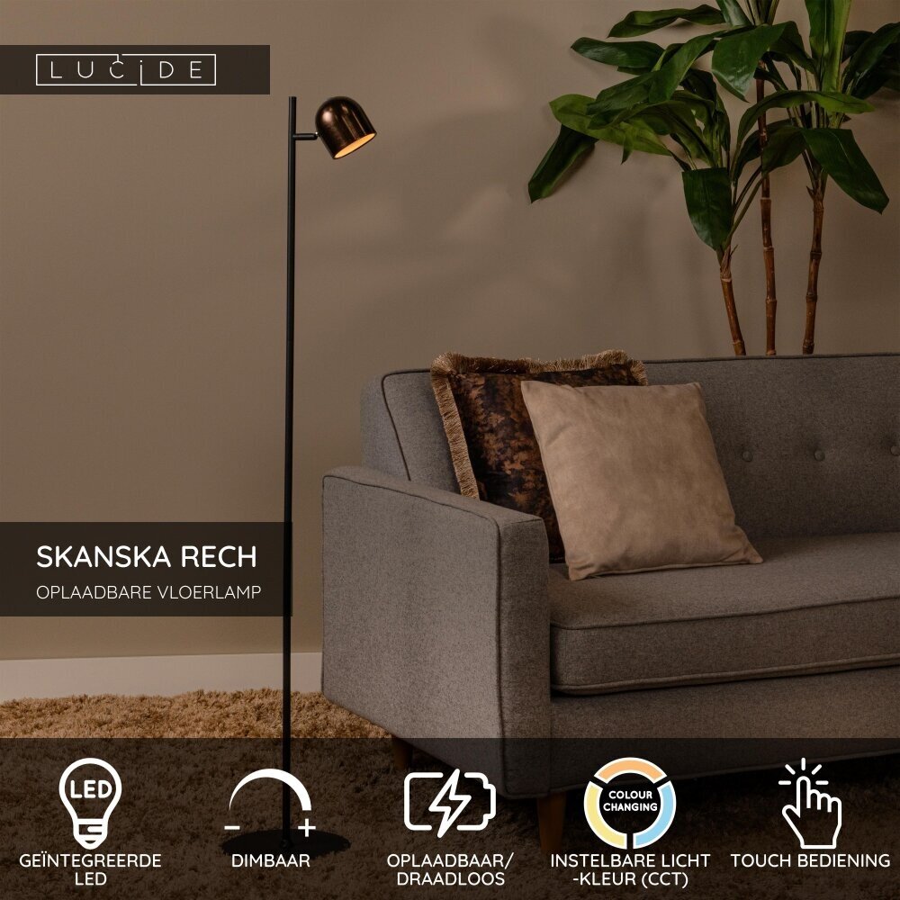 Lucide SKANSKA RECH - Oplaadbare Vloerlamp Binnen/Buiten - Accu/Batterij - Ø 23 cm - LED Dimb. - CCT - 1x3W 3000K/6000K - IP44 - Koffie Lucide SKANSKA RECH - Oplaadbare Vloerlamp Binnen/Buiten - Accu/Batterij - Ø 23 cm - LED Dimb. - CCT - 1x3W 3000K/6000K - IP44 - Koffie