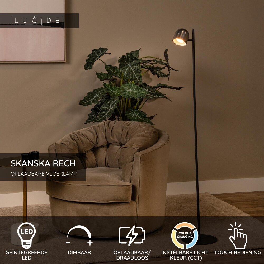 Lucide SKANSKA RECH - Oplaadbare Vloerlamp Binnen/Buiten - Accu/Batterij - Ø 23 cm - LED Dimb. - CCT - 1x3W 3000K/6000K - IP44 - Grijs ijzer Lucide SKANSKA RECH - Oplaadbare Vloerlamp Binnen/Buiten - Accu/Batterij - Ø 23 cm - LED Dimb. - CCT - 1x3W 3000K/6000K - IP44 - Grijs ijzer