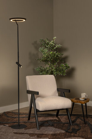 Lucide CELESTE - Vloerlamp - Ø 28 cm - LED Dimb. - 2700K - Zwart - Essential