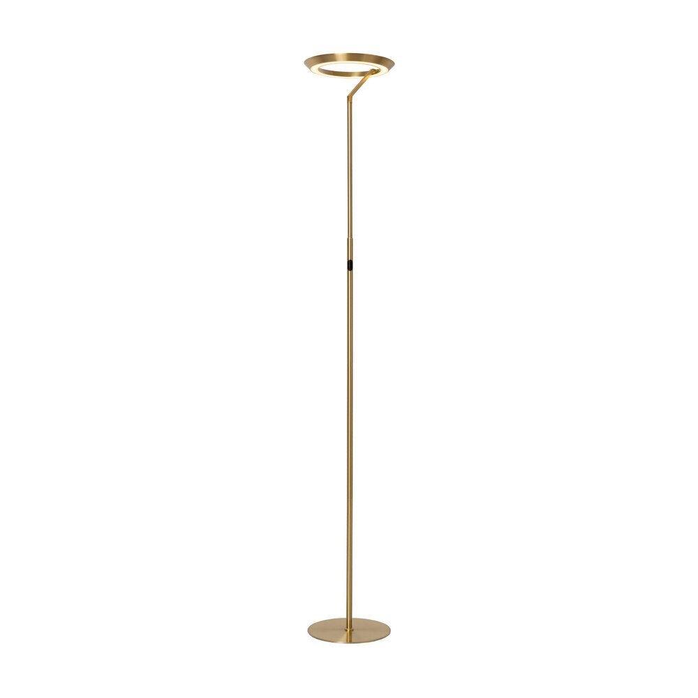 Lucide CELESTE - Vloerlamp - Ø 28 cm - LED Dimb. - 1x21W 2700K - Mat Goud / Messing