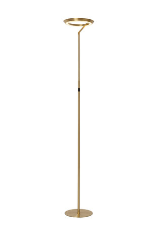 Lucide CELESTE - Vloerlamp - Ø 28 cm - LED Dimb. - 1x21W 2700K - Mat Goud / Messing