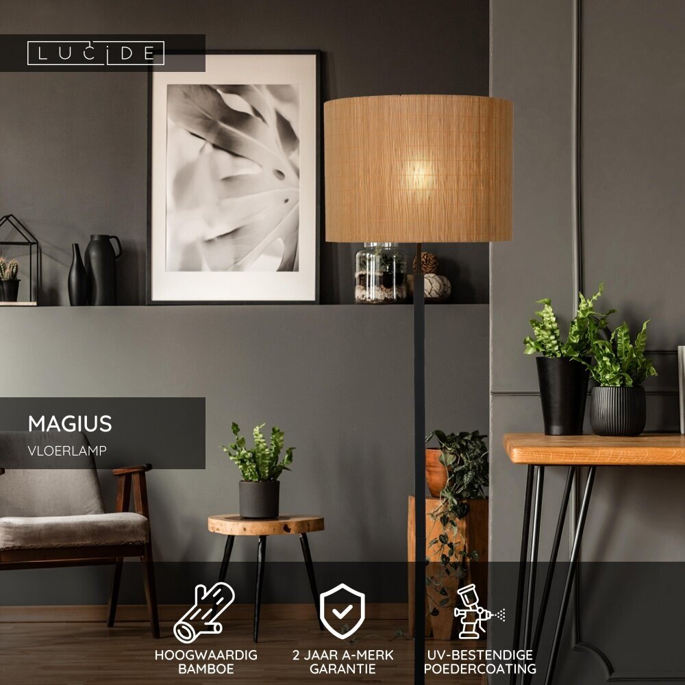 Lucide MAGIUS - Vloerlamp - Ø 42 cm - 1xE27 - Naturel Lucide MAGIUS - Vloerlamp - Ø 42 cm - 1xE27 - Naturel