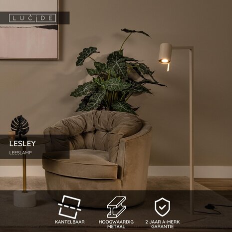 Lucide LESLEY - Leeslamp - 1xGU10 (MR16) - Taupe