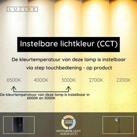 Lucide SKANSKA RECH - Oplaadbare Bureaulamp Binnen/Buiten - Accu/Batterij - LED Dimb. - CCT - 1x3W 3000K/6000K - IP44 - Grijs ijzer Lucide SKANSKA RECH - Oplaadbare Bureaulamp Binnen/Buiten - Accu/Batterij - LED Dimb. - CCT - 1x3W 3000K/6000K - IP44 - Grijs ijzer