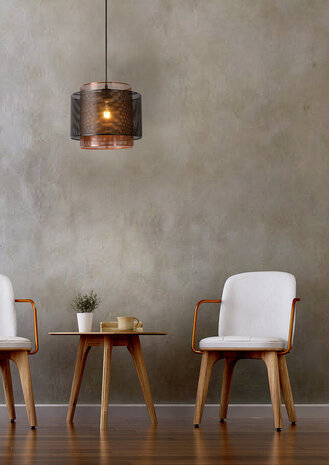 Lucide ORRIN - Hanglamp - Ø 34 cm - 1xE27 - Zwart