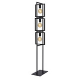 Lucide LUUK - Vloerlamp - 3xE27 - Zwart