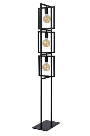 Lucide LUUK - Vloerlamp - 3xE27 - Zwart