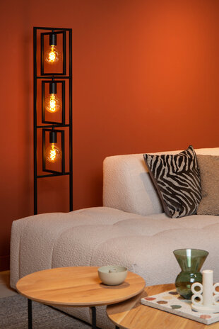 Lucide LUUK - Vloerlamp - 3xE27 - Zwart