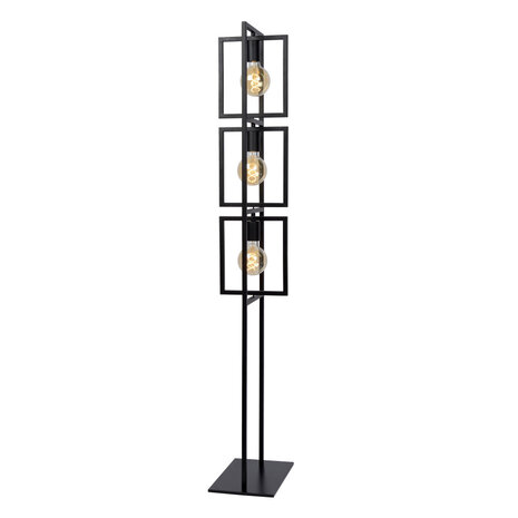 Lucide LUUK - Vloerlamp - 3xE27 - Zwart
