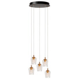 Lucide BERLIANE - Hanglamp - Ø 34 cm - LED Dimb. - 5x4W 2700K - Met vervangbare LED-module - Transparant - Essential