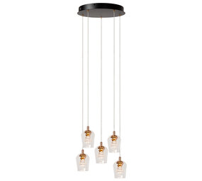 Lucide BERLIANE - Hanglamp - Ø 34 cm - LED Dimb. - 5x4W 2700K - Met vervangbare LED-module - Transparant - Essential Lucide BERLIANE - Hanglamp - Ø 34 cm - LED Dimb. - 5x4W 2700K - Met vervangbare LED-module - Transparant - Essential