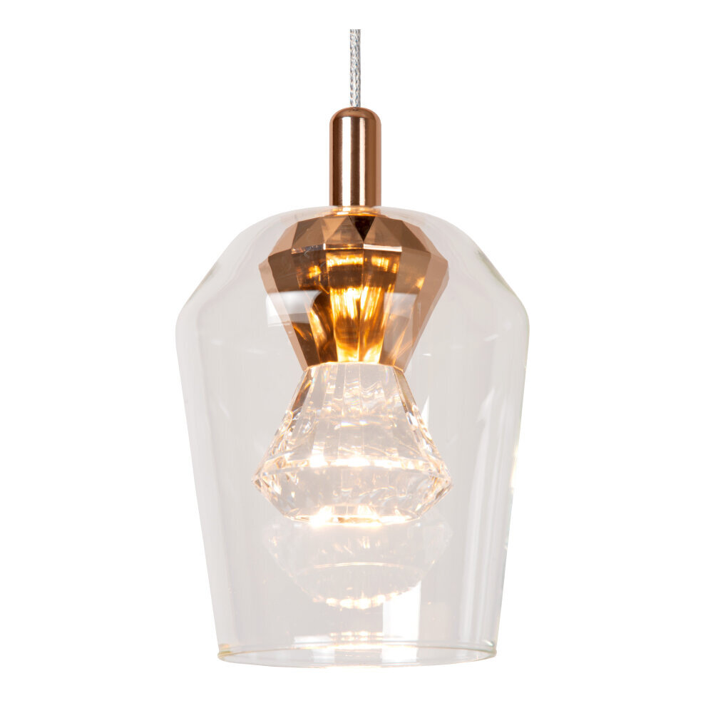 Lucide BERLIANE - Hanglamp - Ø 34 cm - LED Dimb. - 5x4W 2700K - Met vervangbare LED-module - Transparant - Essential