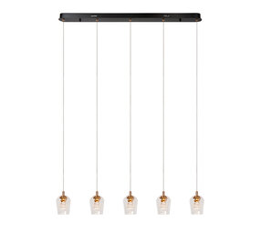 Lucide BERLIANE - Hanglamp - LED Dimb. - 5x4W 2700K - Met vervangbare LED-module - Transparant - Essential