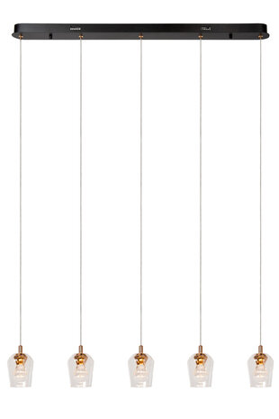 Lucide BERLIANE - Hanglamp - LED Dimb. - 5x4W 2700K - Met vervangbare LED-module - Transparant - Essential