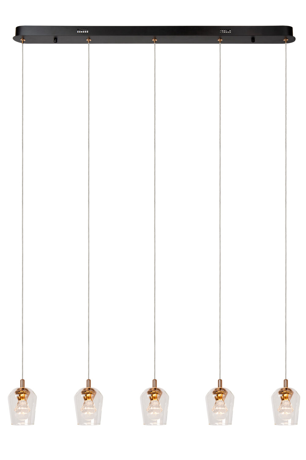 Lucide BERLIANE - Hanglamp - LED Dimb. - 5x4W 2700K - Met vervangbare LED-module - Transparant - Essential