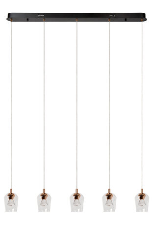 Lucide BERLIANE - Hanglamp - LED Dimb. - 5x4W 2700K - Met vervangbare LED-module - Transparant - Essential