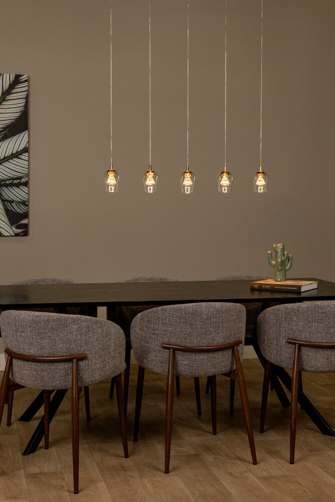 Lucide BERLIANE - Hanglamp - LED Dimb. - 5x4W 2700K - Met vervangbare LED-module - Transparant - Essential