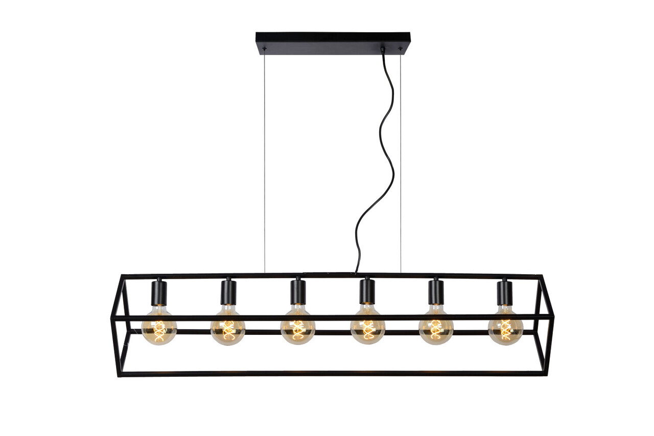 Lucide FABIAN - Hanglamp - 6xE27 - Zwart Lucide FABIAN - Hanglamp - 6xE27 - Zwart
