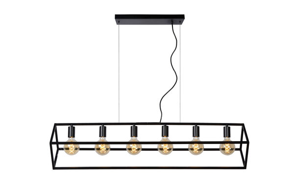 Lucide FABIAN - Hanglamp - 6xE27 - Zwart Lucide FABIAN - Hanglamp - 6xE27 - Zwart