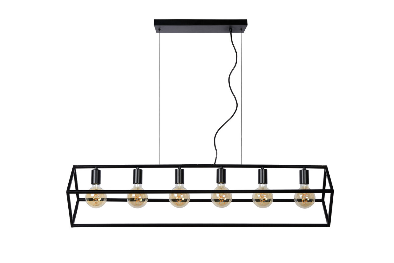 Lucide FABIAN - Hanglamp - 6xE27 - Zwart Lucide FABIAN - Hanglamp - 6xE27 - Zwart