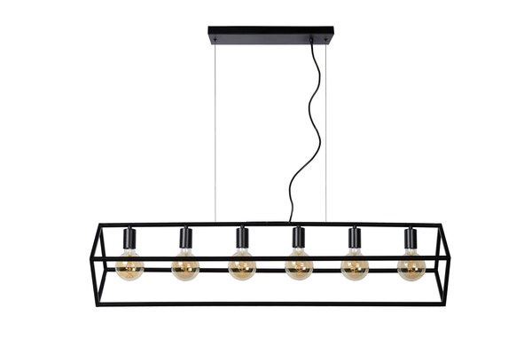 Lucide FABIAN - Hanglamp - 6xE27 - Zwart Lucide FABIAN - Hanglamp - 6xE27 - Zwart