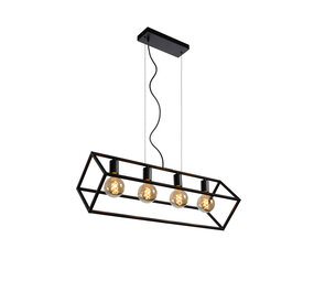 Lucide FABIAN - Hanglamp - 4xE27 - Zwart Lucide FABIAN - Hanglamp - 4xE27 - Zwart