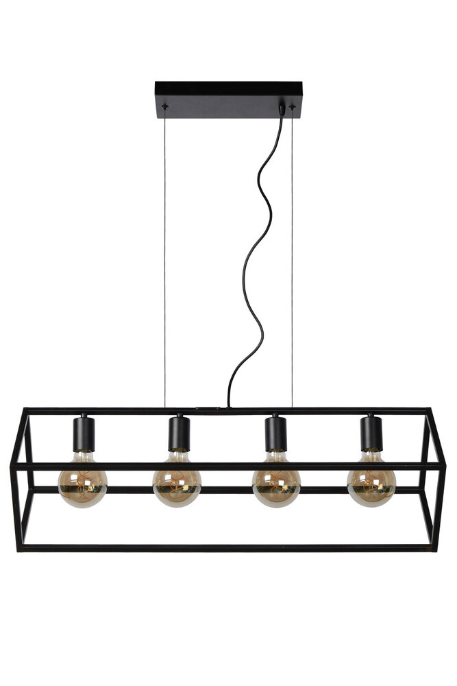Lucide FABIAN - Hanglamp - 4xE27 - Zwart Lucide FABIAN - Hanglamp - 4xE27 - Zwart