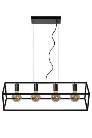 Lucide FABIAN - Hanglamp - 4xE27 - Zwart Lucide FABIAN - Hanglamp - 4xE27 - Zwart