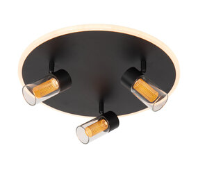Lucide EVERINA - Plafonnière - Ø 40 cm - LED Dimb. - CCT - 2200K/6500K - Zwart - Essential