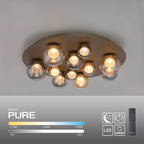 Neuhaus PURE Plafondlamp Popup 11 lichts Ø 60 cm champagne Neuhaus PURE Plafondlamp Popup 11 lichts Ø 60 cm champagne