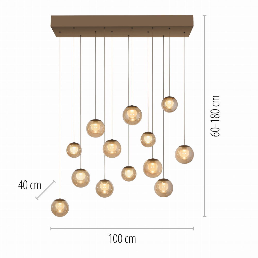 Neuhaus PURE Hanglamp Popup 13 lichts L 100 cm comfortlift champagne