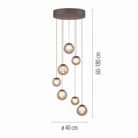 Neuhaus PURE Hanglamp Popup 7 lichts Ø 40 cm comfortlift champagne Neuhaus PURE Hanglamp Popup 7 lichts Ø 40 cm comfortlift champagne