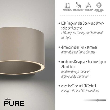 Neuhaus PURE Wandlamp Clipse Ø 15 cm champagne Neuhaus PURE Wandlamp Clipse Ø 15 cm champagne