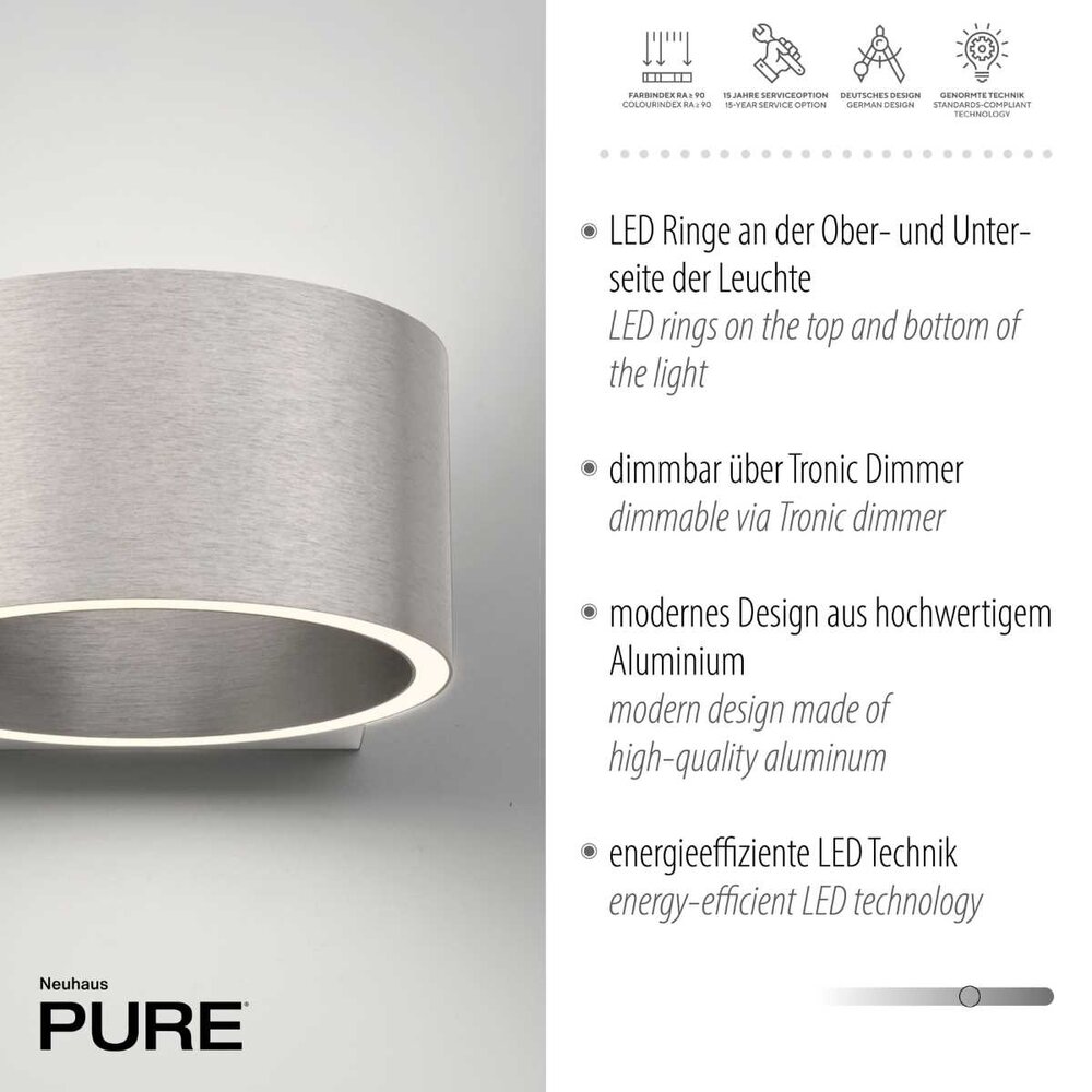 Neuhaus PURE Wandlamp Clipse Ø 15 cm mat chroom Neuhaus PURE Wandlamp Clipse Ø 15 cm mat chroom