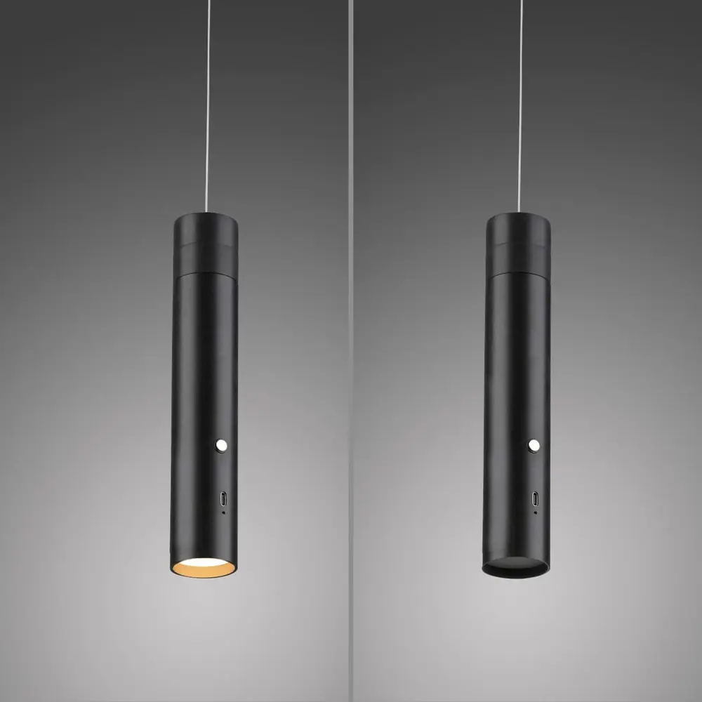 Just Light Hanglamp Attach oplaadbaar zwart