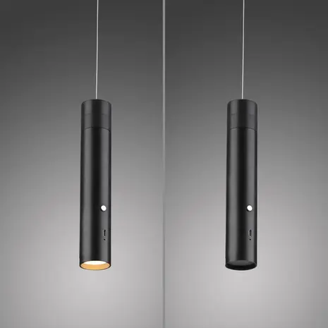 Just Light Hanglamp Attach oplaadbaar zwart