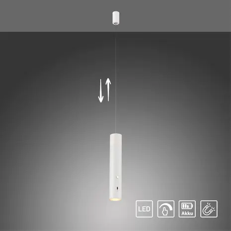 Just Light Hanglamp Attach oplaadbaar wit