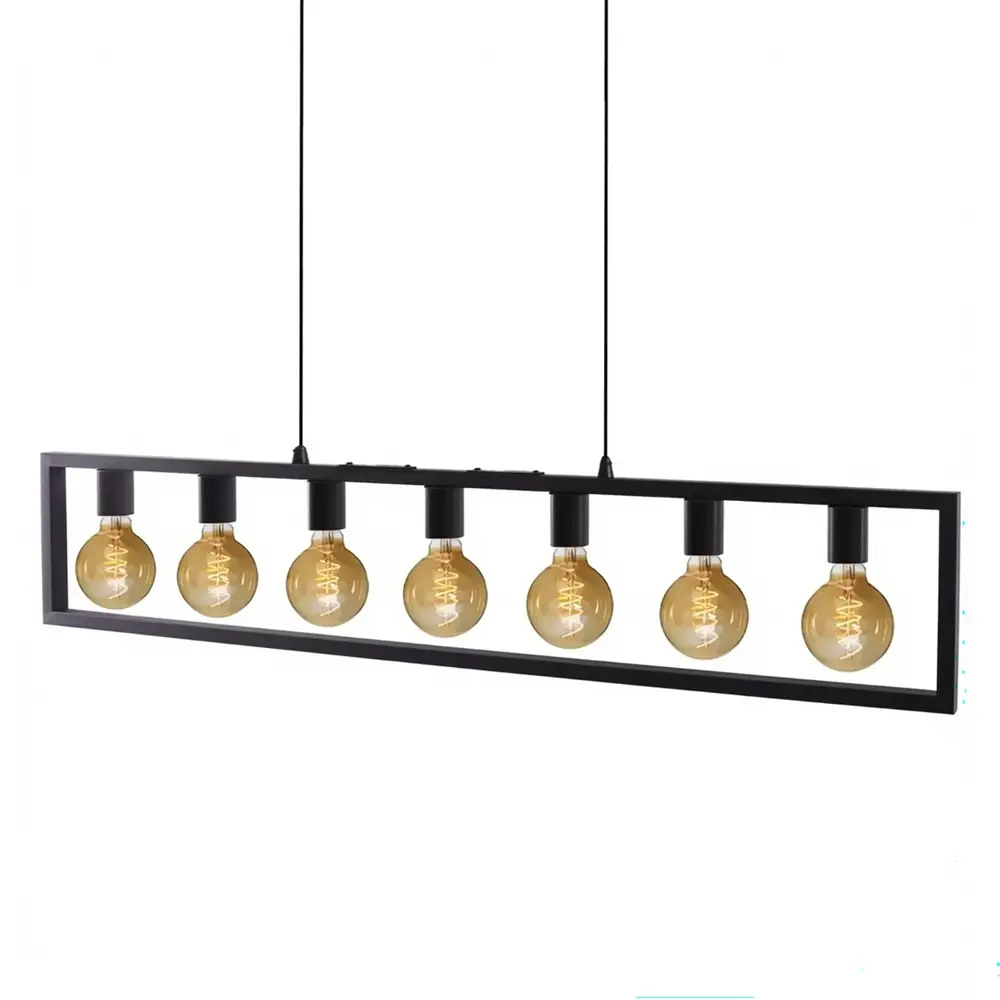 Freelight Hanglamp Distesa 7 lichts L 168 cm zwart