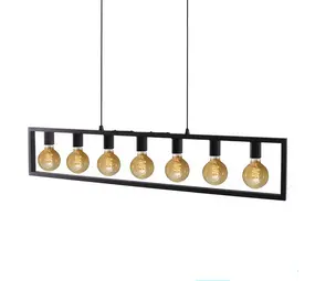Freelight Hanglamp Distesa 7 lichts L 168 cm zwart
