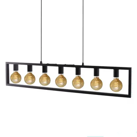 Freelight Hanglamp Distesa 7 lichts L 168 cm zwart