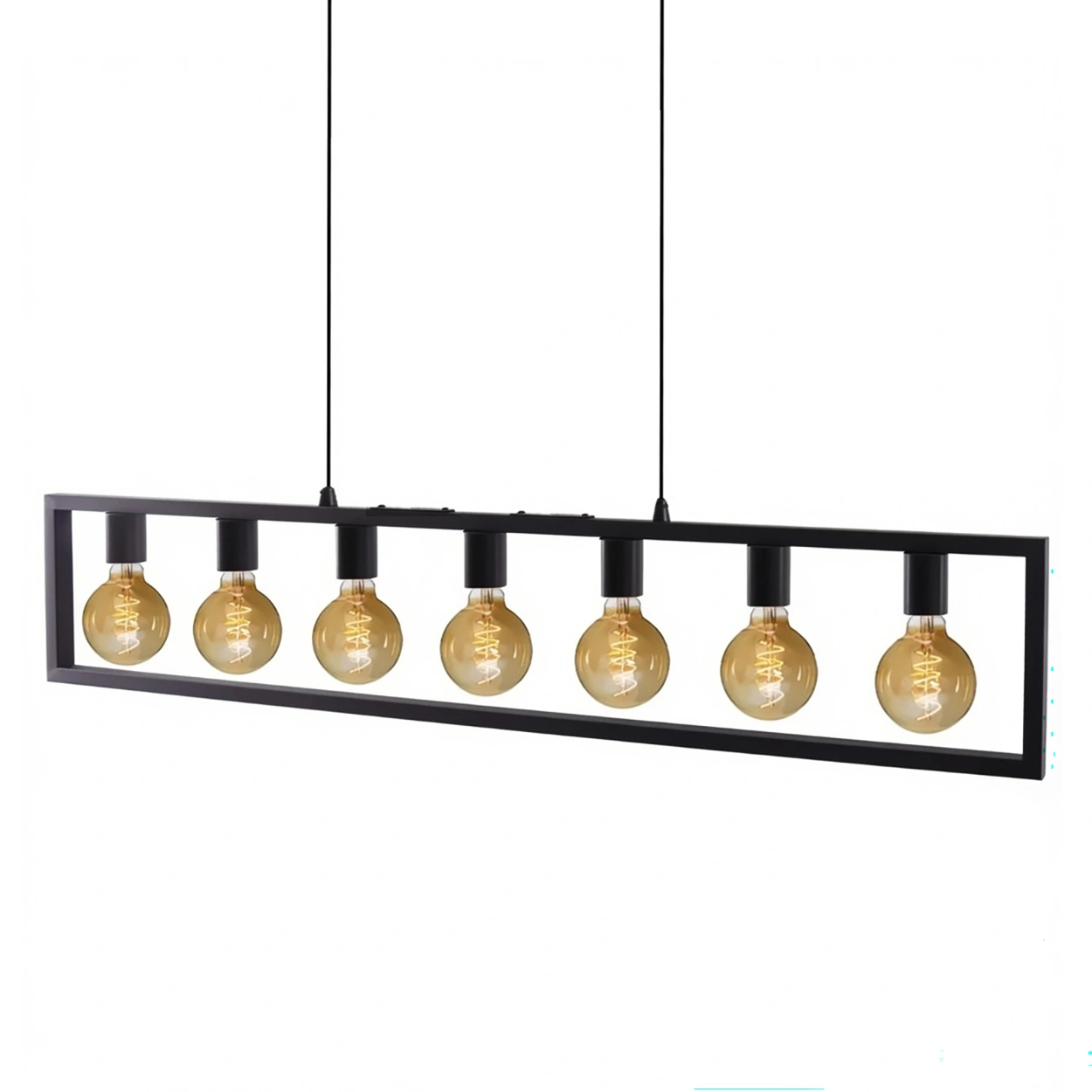 Freelight Hanglamp Distesa 7 lichts L 168 cm zwart