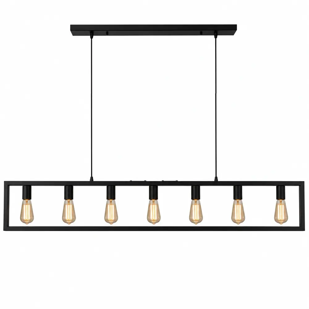 Freelight Hanglamp Distesa 7 lichts L 168 cm zwart