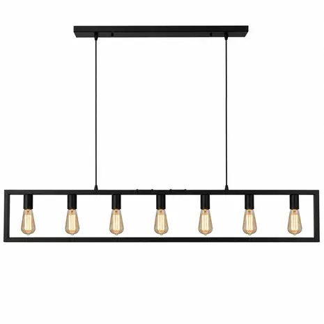 Freelight Hanglamp Distesa 7 lichts L 168 cm zwart