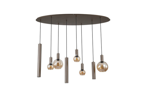 Searchlight Hanglamp Lyon 8 lichts L 140 cm brons goud Searchlight Hanglamp Lyon 8 lichts L 140 cm brons goud