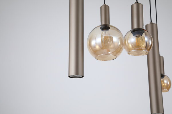 Searchlight Hanglamp Lyon 8 lichts L 140 cm brons goud Searchlight Hanglamp Lyon 8 lichts L 140 cm brons goud