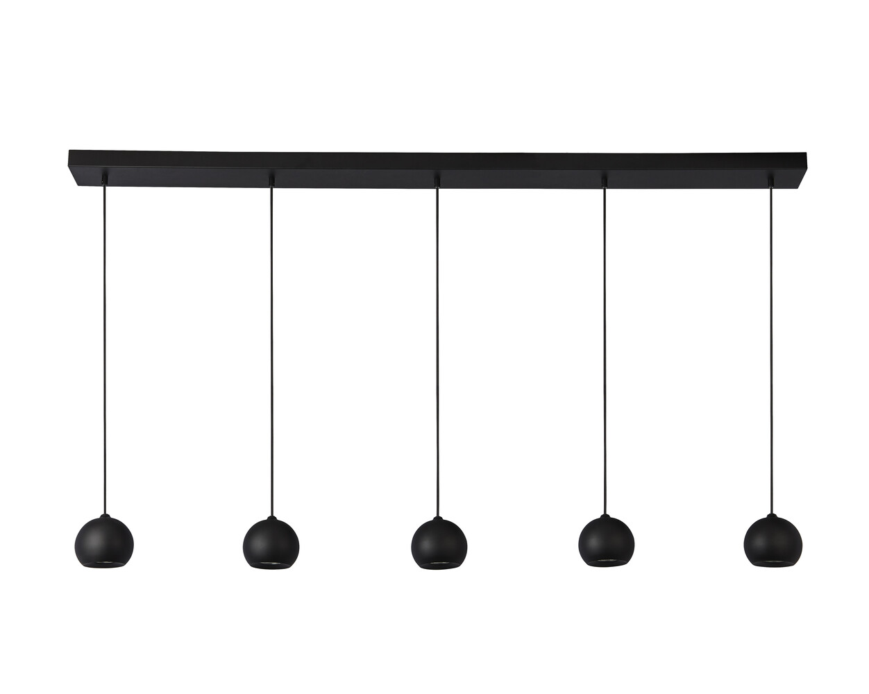 Searchlight Hanglamp Eindhoven 5 lichts L 160 cm zwart Searchlight Hanglamp Eindhoven 5 lichts L 160 cm zwart