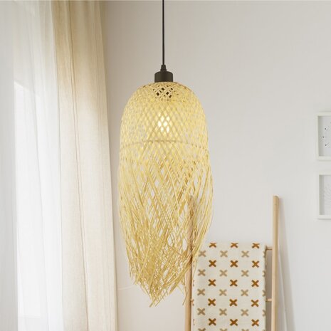 Searchlight Hanglamp Bali Ø 20 cm bamboe beige