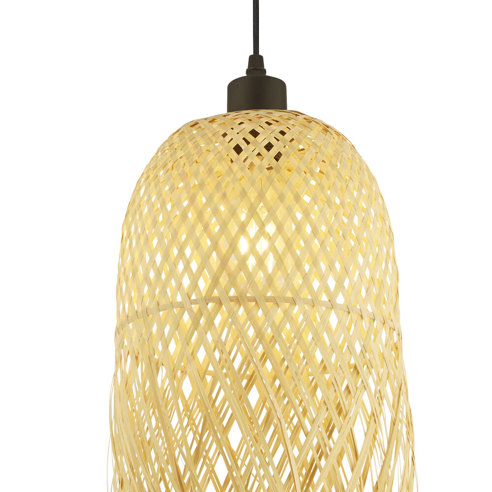 Searchlight Hanglamp Bali Ø 20 cm bamboe beige