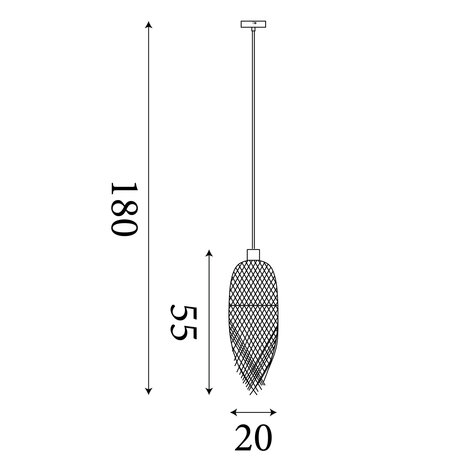 Searchlight Hanglamp Bali Ø 20 cm bamboe beige