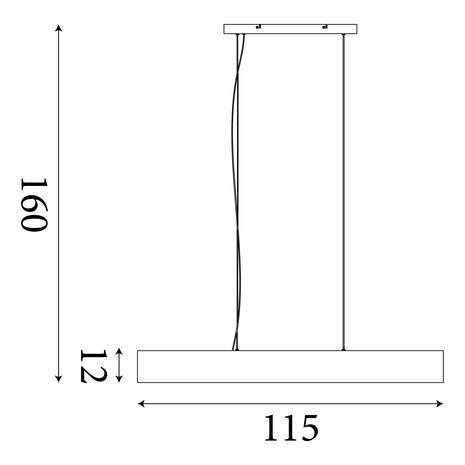 Searchlight Hanglamp Ash L 115 cm hout